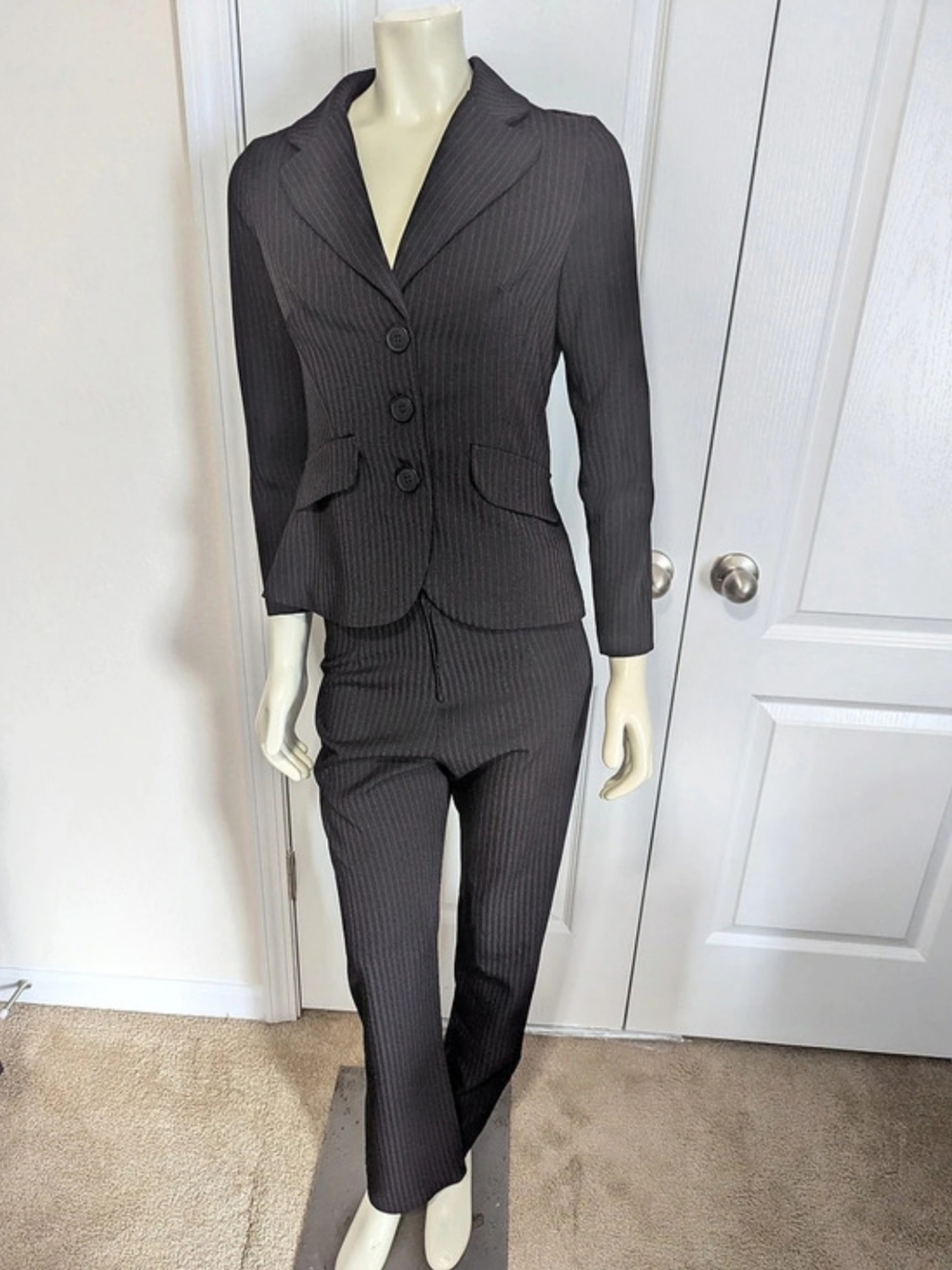 Blush Women's Striped Pantsuit in Black Like New